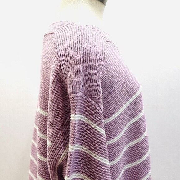 NWT CROFT & BARROW Women Long Sleeve Pullover Boat Neck Striped Knit Sweater 3X - Picture 7 of 14